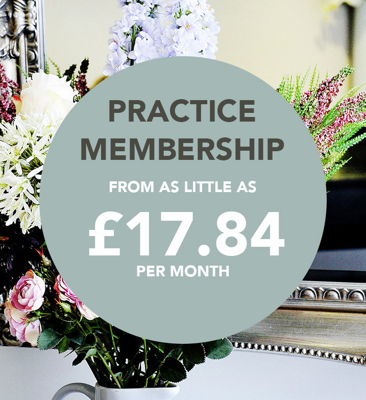 practice membership from £17.84 per month